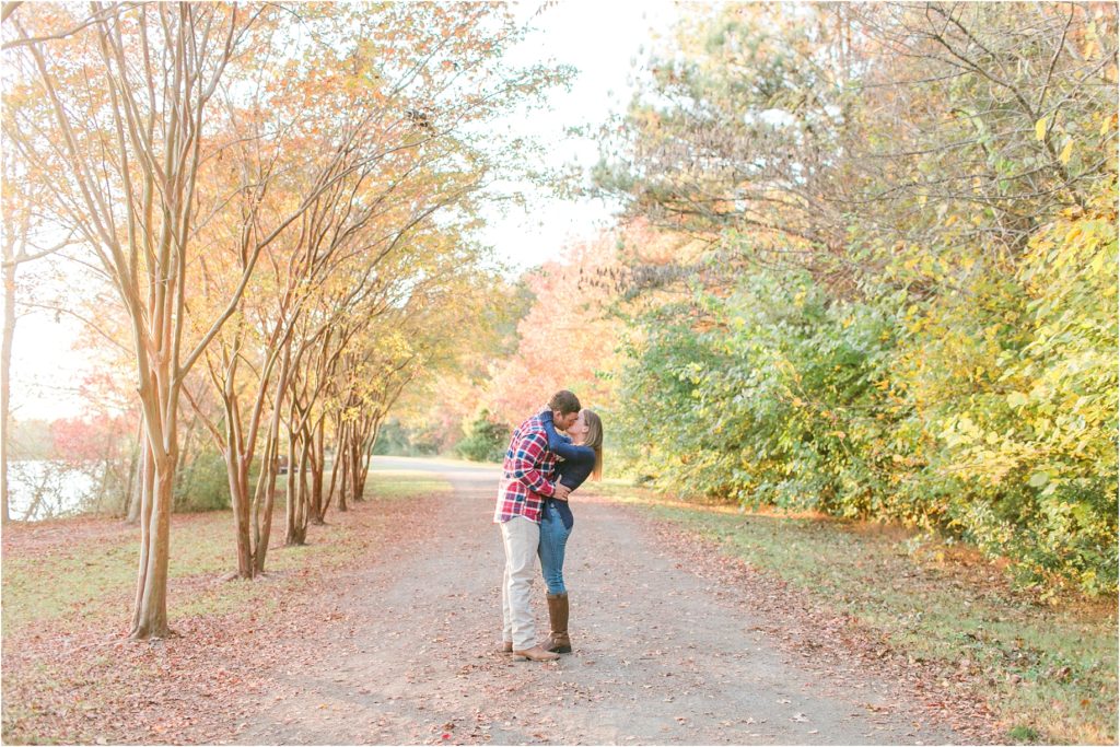 Oak Grove Park Fall Engagement Photo