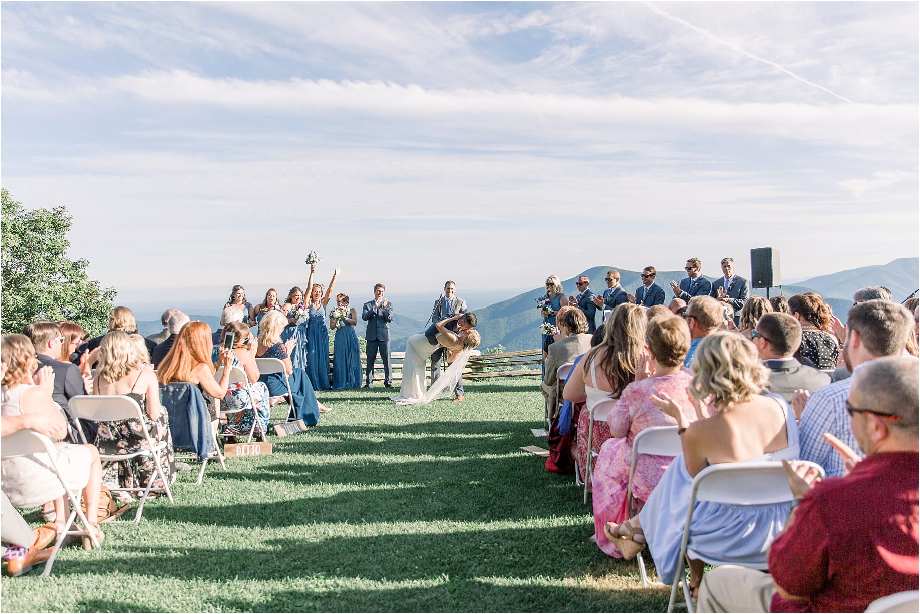 Wintergreen Resort Wedding at Blue Ridge Overlook in June Fourth of July Wedding