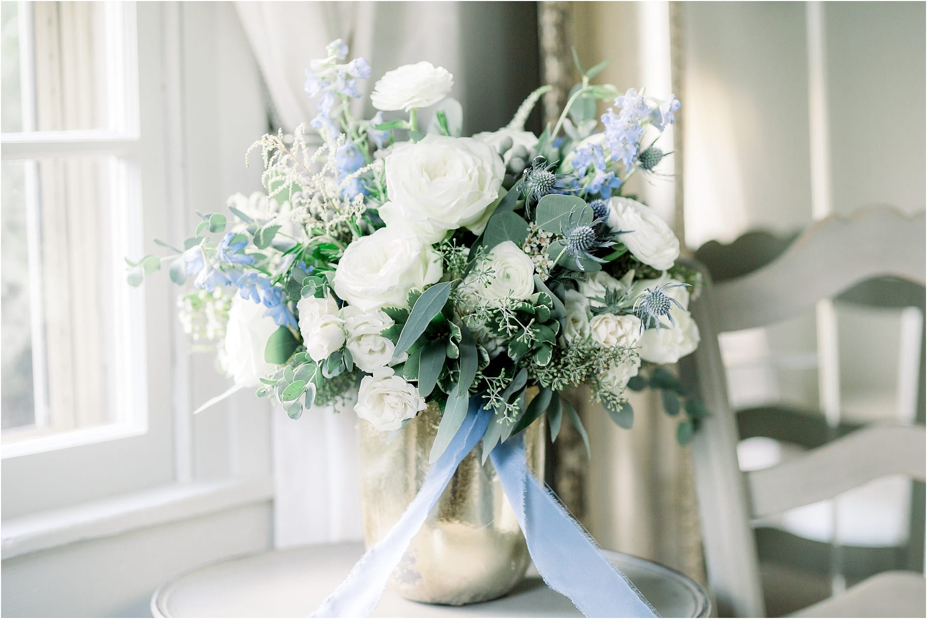 Seven Springs VA Blue and Grey Wedding with Amanda Burnette The Hive Co and Erika Mills Photography